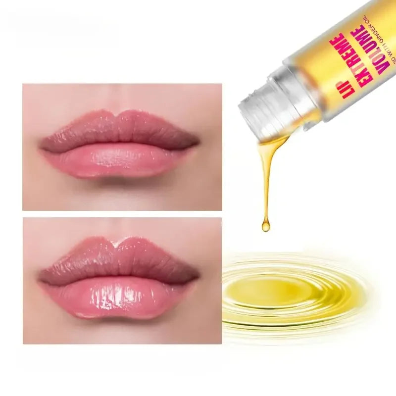 Ginger & Mint Lip Plumper Oil – Natural Hydrating Lip Gloss Serum