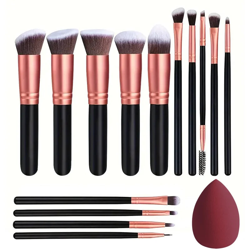 14PCS Makeup Brush Set – Soft Foundation, Powder & Eyeshadow Brushes