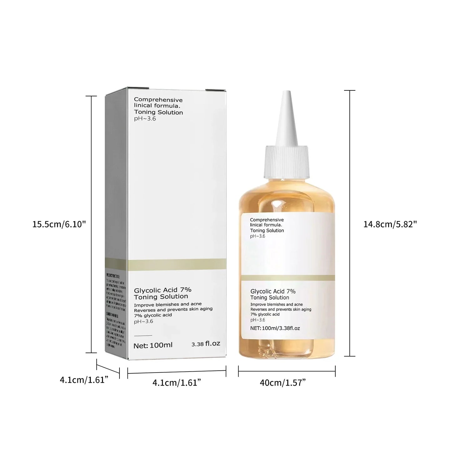100ml Glycolic Acid 7% Toning Solution To Remove Acne and Moisturize Skin