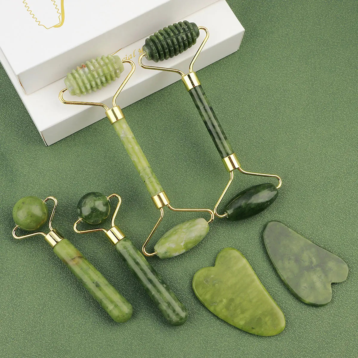 3-in-1 Jade Roller & Gua Sha Facial Massage Set
