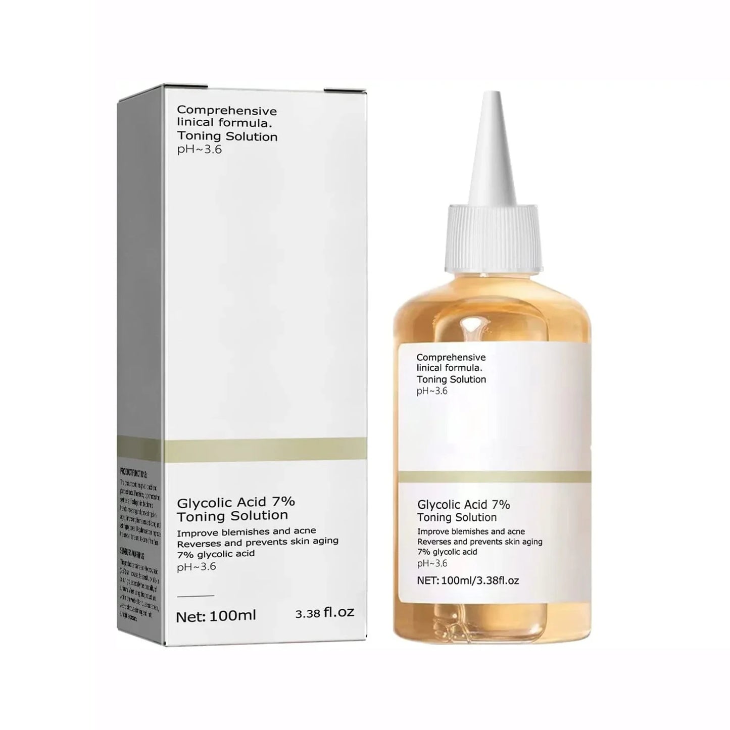 100ml Glycolic Acid 7% Toning Solution To Remove Acne and Moisturize Skin
