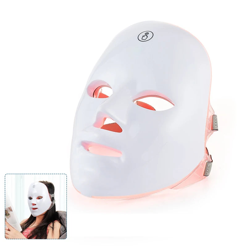 Wireless 7-Color LED Face & Neck Mask – Skin Tightening & Rejuvenation