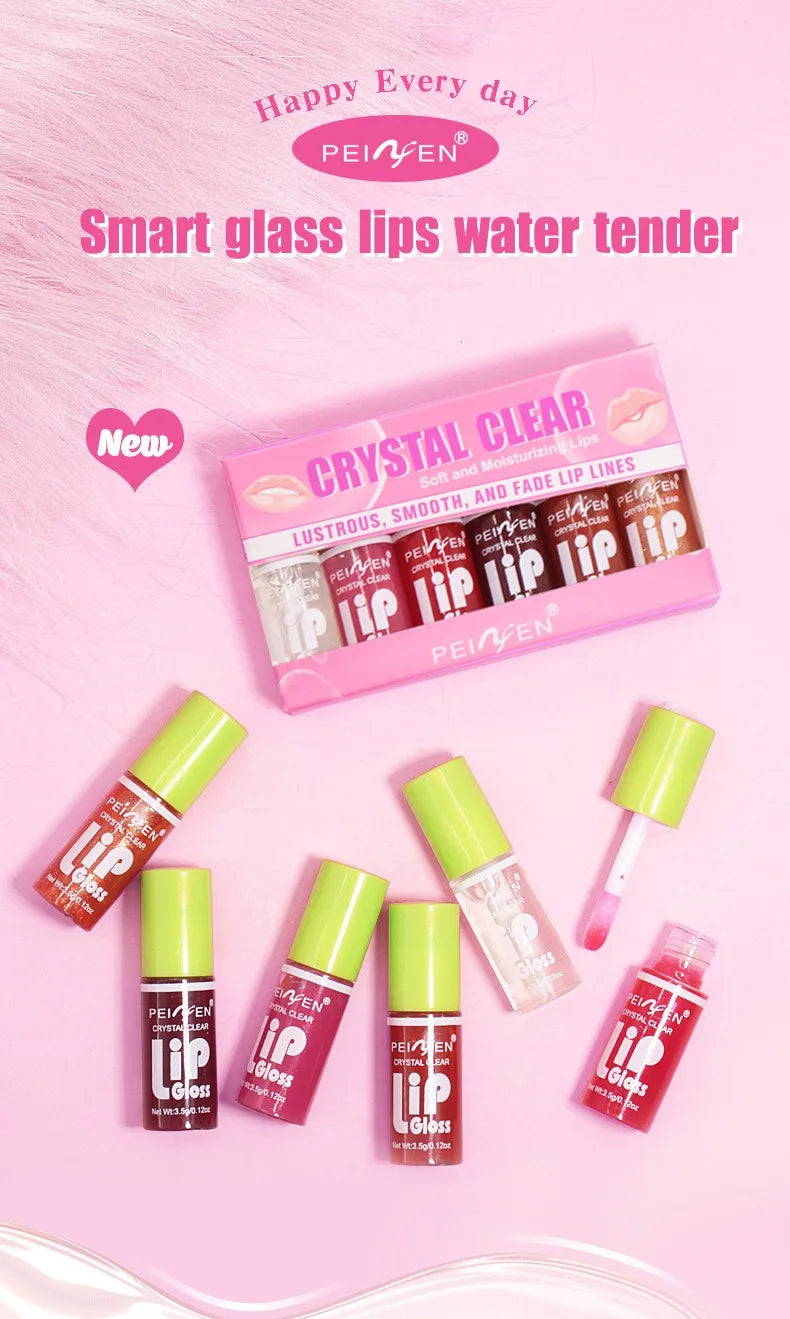 6PCS Moisturizing Lip Gloss Set – Hydrating Lip Oil, Plumper & Liquid Lipstic