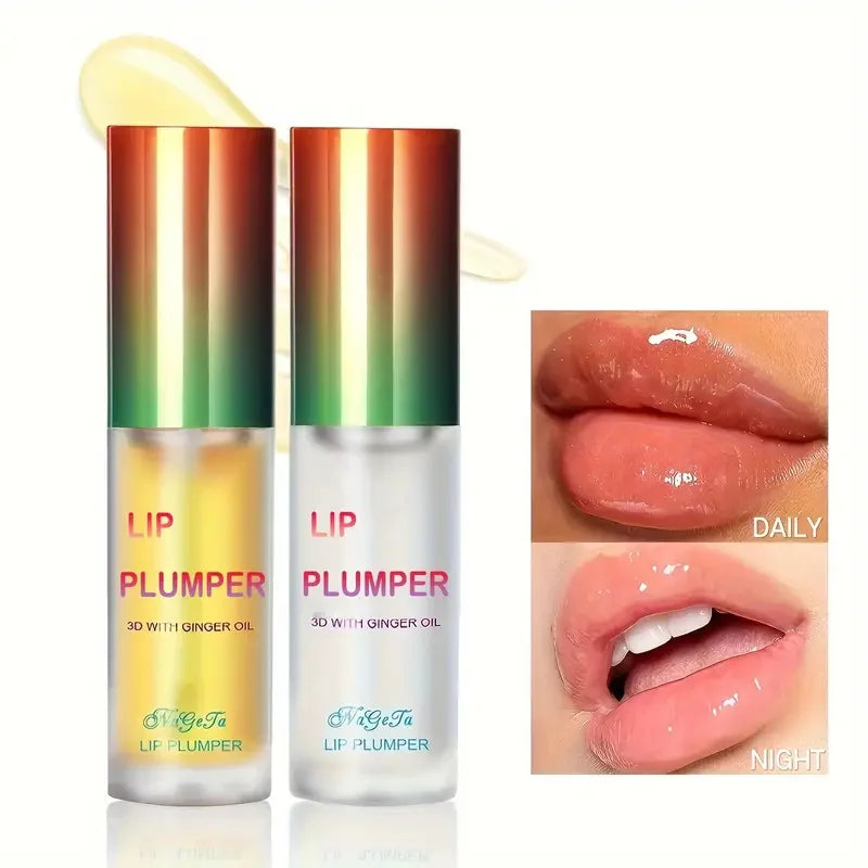Ginger & Mint Lip Plumper Oil – Natural Hydrating Lip Gloss Serum