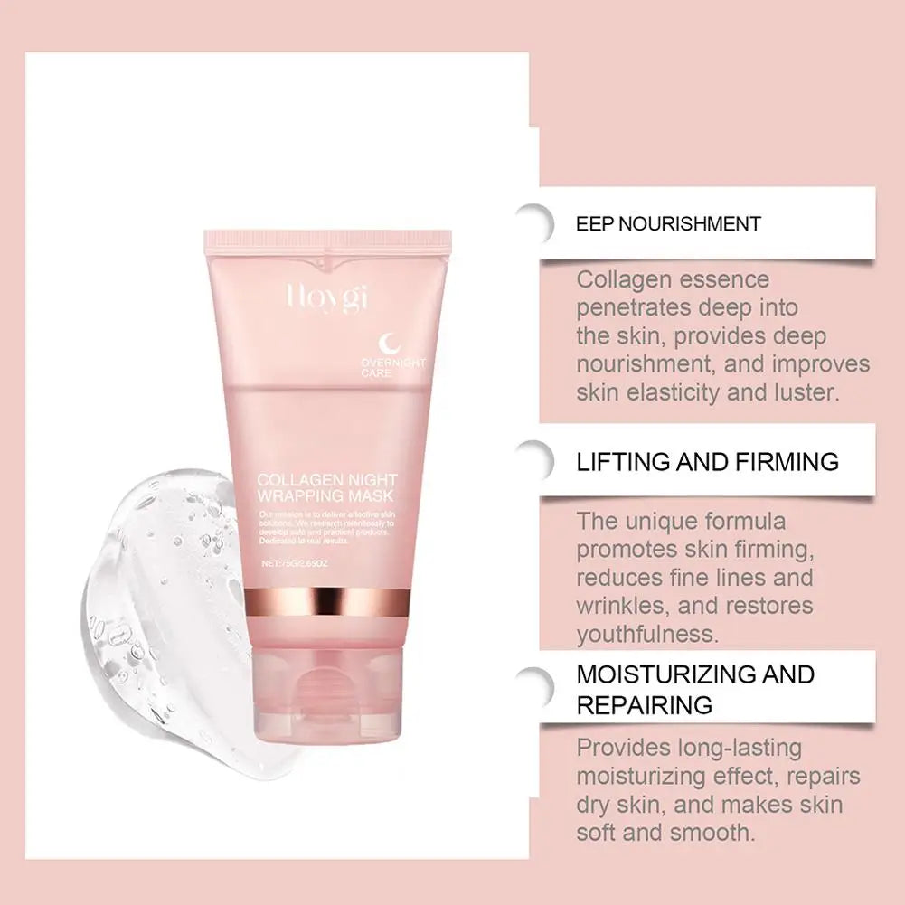 Collagen Clay Night Face Mask – Hydrating Overnight Skincare (75 ml)