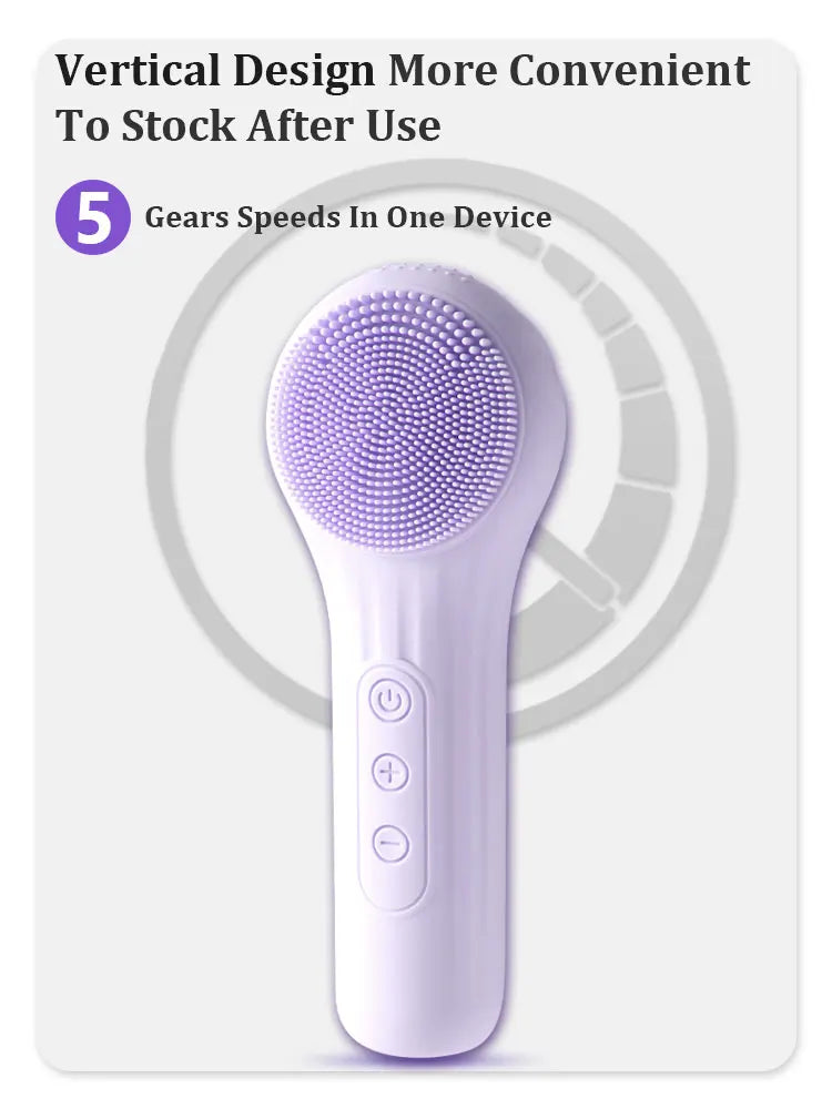Rechargeable Sonic Facial Cleansing Brush – Waterproof Exfoliating Face Scrubber for Men & Women
