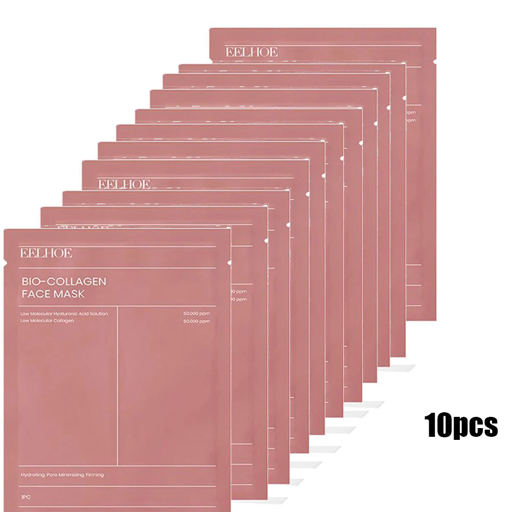 Bio Collagen Face Mask – Hydrating, Pore-Minimizing & Brightening (1/5/10 Pcs)