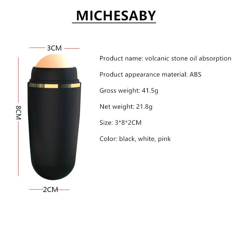 Volcanic Stone Face Oil Absorbing Roller – Natural Skin Care & Pore Cleansing Tool
