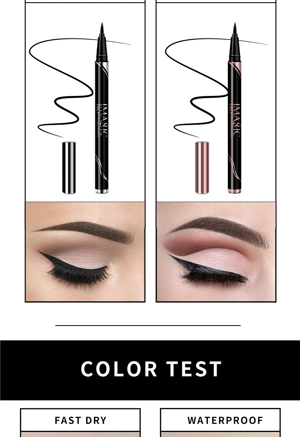 IMAGIC Waterproof Matte & Shine Eyeliner – Long-Lasting Black Pen