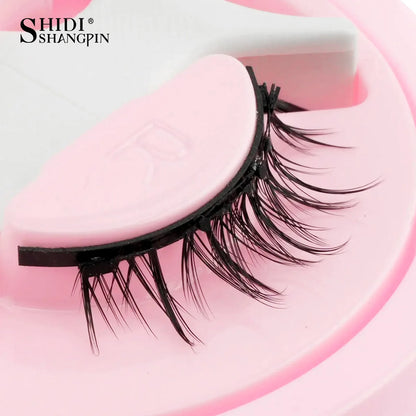 Hot 1 Pair Magnetic Eyelashes Handmade Fluffy Faux Mink Lashes Reusable Natural False Eyelashes and Magnetic Tweezers Set Makeup