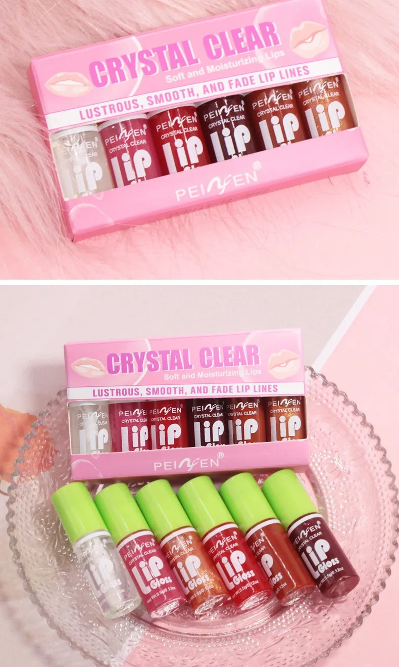 6PCS Moisturizing Lip Gloss Set – Hydrating Lip Oil, Plumper & Liquid Lipstic