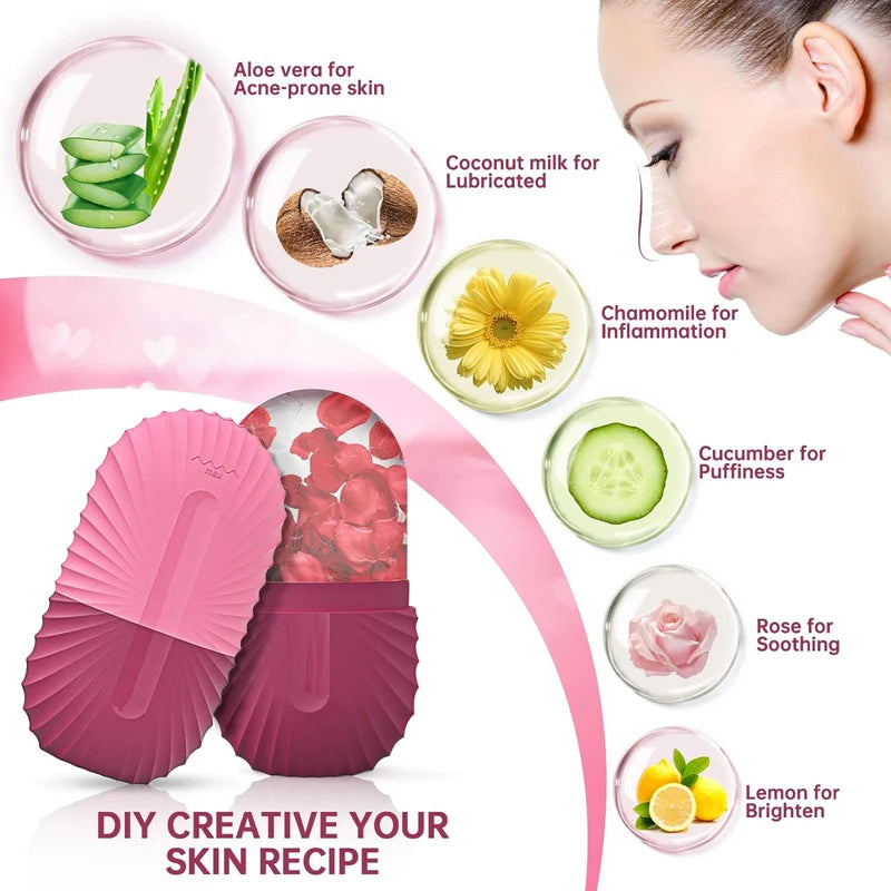 Ice Face Roller Ice Cube Beauty Massage Silicone Ice Mold For Eye Puffiness