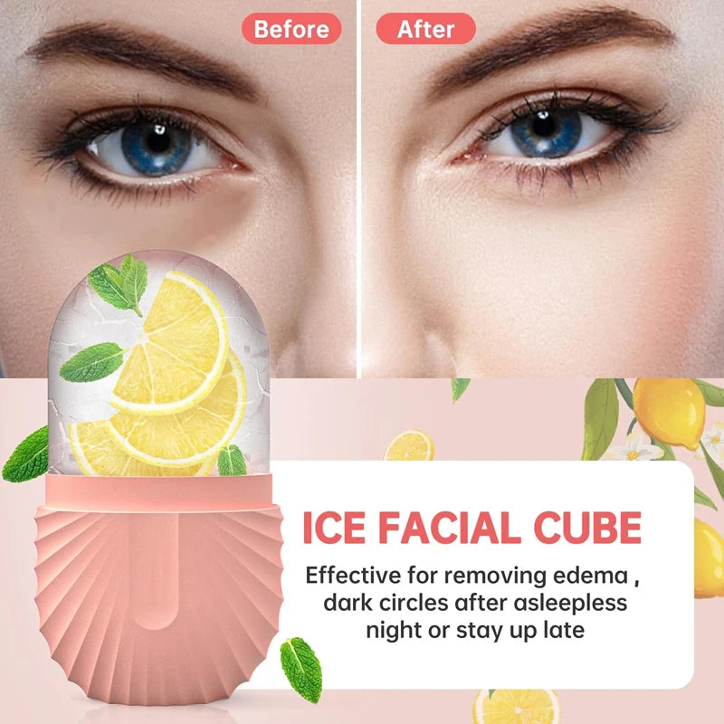 Ice Face Roller Ice Cube Beauty Massage Silicone Ice Mold For Eye Puffiness
