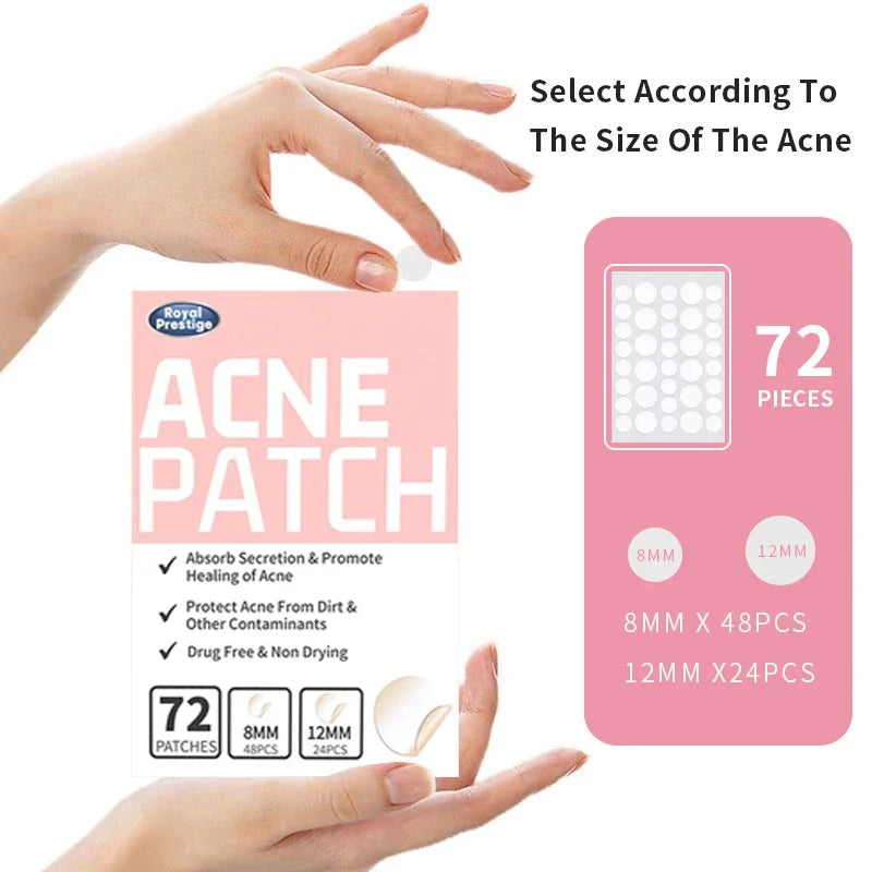 72–720PCS Invisible Acne Patches – Waterproof Hydrocolloid Pimple & Blemish Repair Stickers