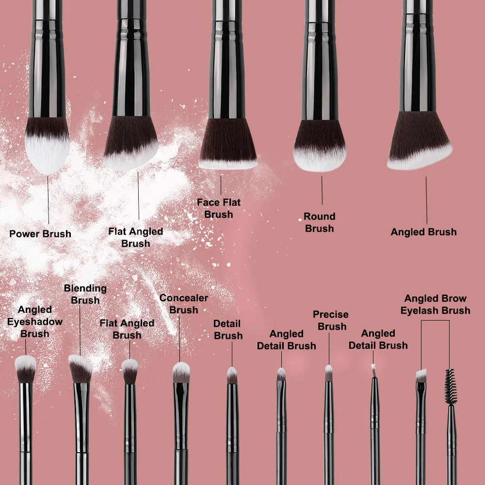 14PCS Makeup Brush Set – Soft Foundation, Powder & Eyeshadow Brushes