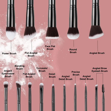 14PCS Makeup Brush Set – Soft Foundation, Powder & Eyeshadow Brushes