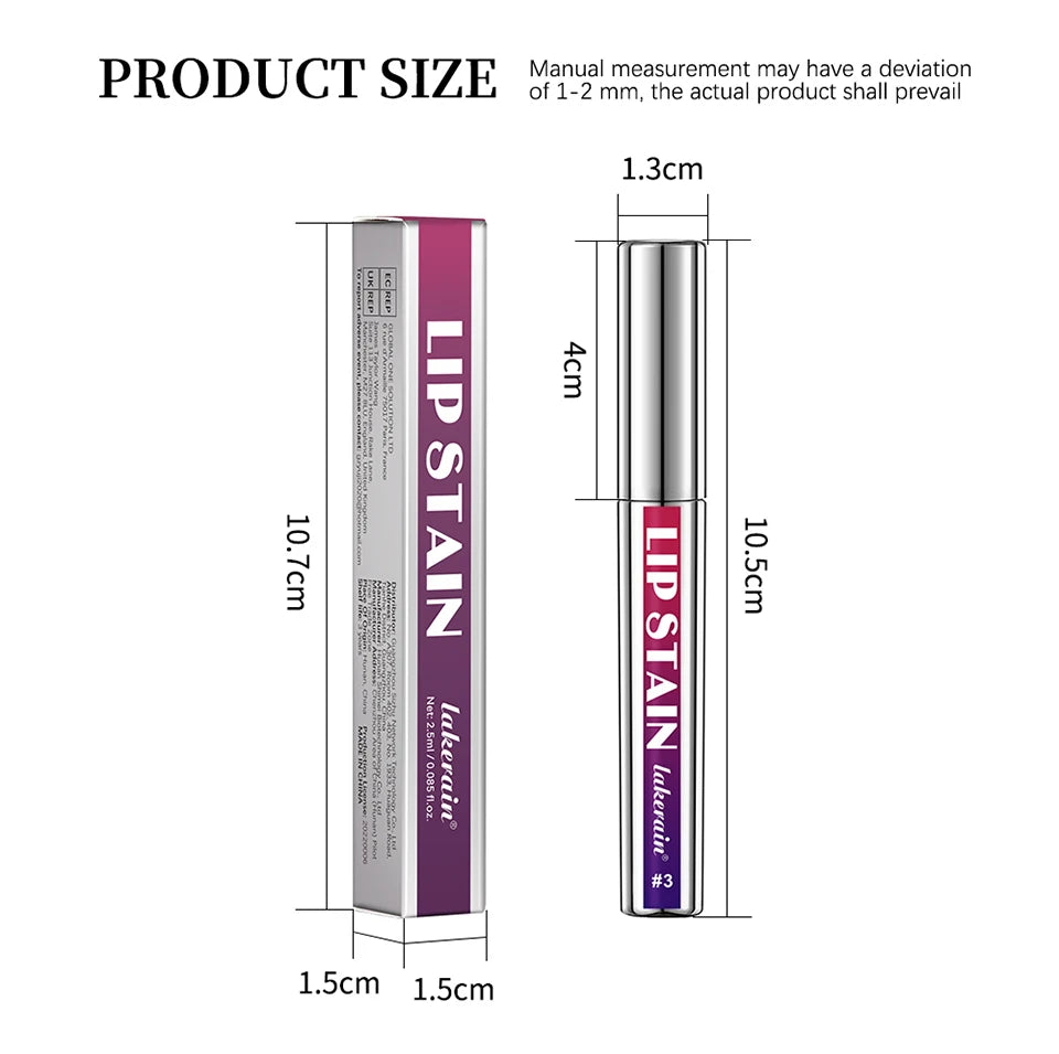 Waterproof Lip Stain – Long-Lasting Lip Pigment (2.5 ml, 3 Shades)