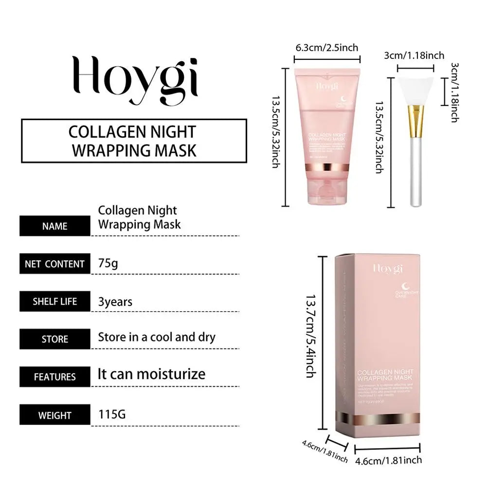 Collagen Clay Night Face Mask – Hydrating Overnight Skincare (75 ml)
