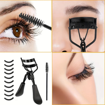 7/15pcs Eyelash Curler Set with Pads, Tweezers, Brushes & Mascara Wands for Women