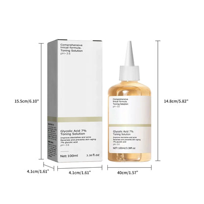 100ml Glycolic Acid 7% Toning Solution To Remove Acne and Moisturize Skin