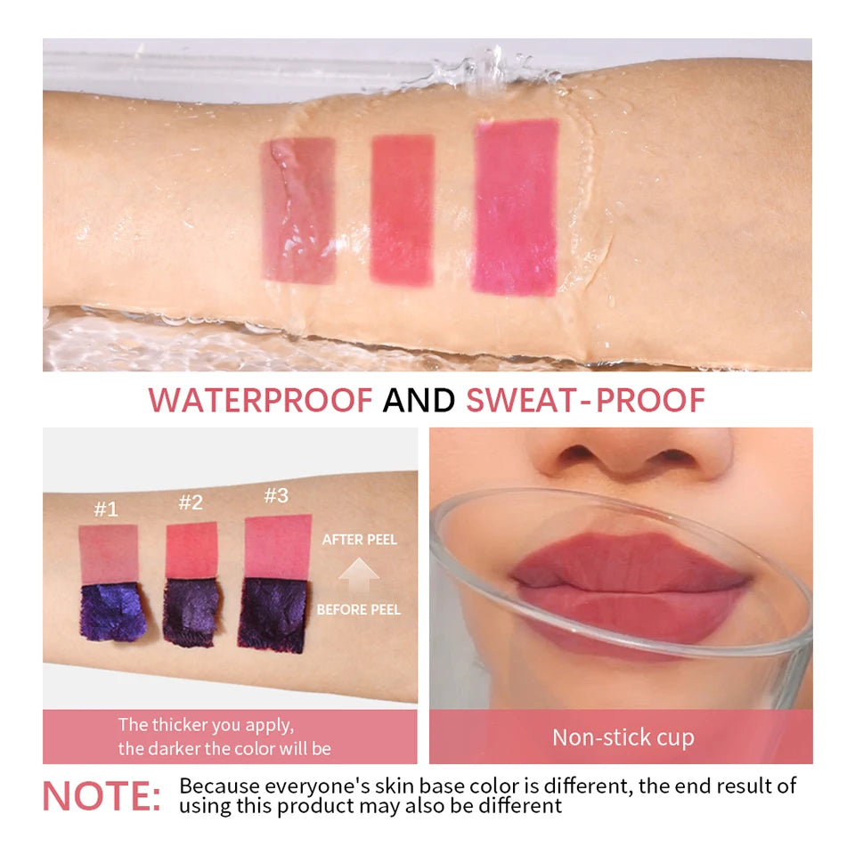 Waterproof Lip Stain – Long-Lasting Lip Pigment (2.5 ml, 3 Shades)