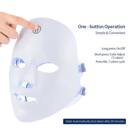 Wireless 7-Color LED Face & Neck Mask – Skin Tightening & Rejuvenation