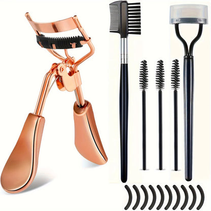 7/15pcs Eyelash Curler Set with Pads, Tweezers, Brushes & Mascara Wands for Women