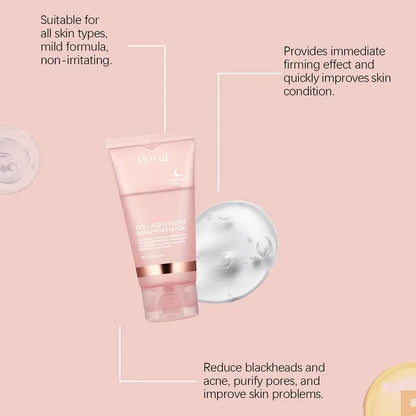 Collagen Clay Night Face Mask – Hydrating Overnight Skincare (75 ml)