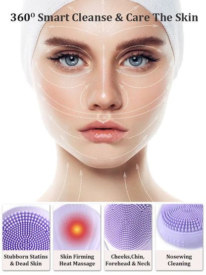 Rechargeable Sonic Facial Cleansing Brush – Waterproof Exfoliating Face Scrubber for Men & Women