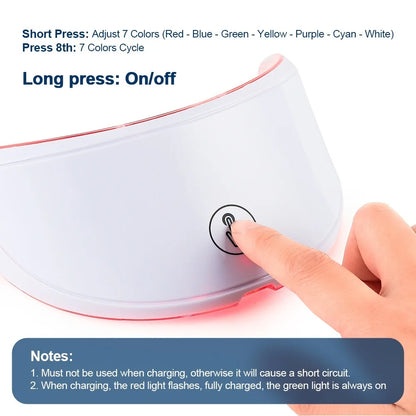 Wireless 7-Color LED Face & Neck Mask – Skin Tightening & Rejuvenation