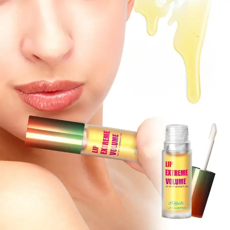 Ginger & Mint Lip Plumper Oil – Natural Hydrating Lip Gloss Serum