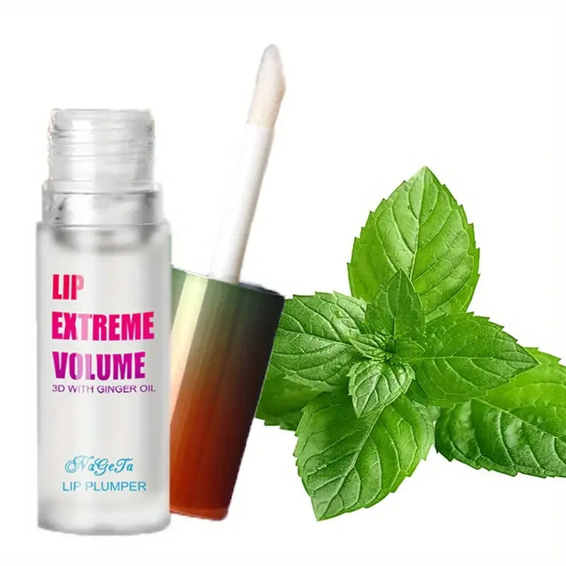 Ginger & Mint Lip Plumper Oil – Natural Hydrating Lip Gloss Serum