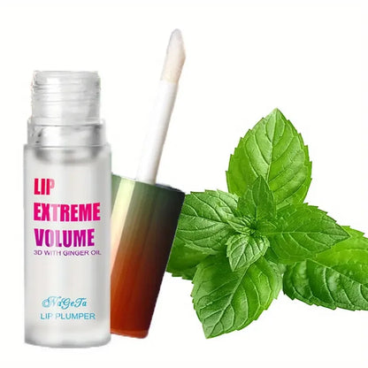 Ginger & Mint Lip Plumper Oil – Natural Hydrating Lip Gloss Serum