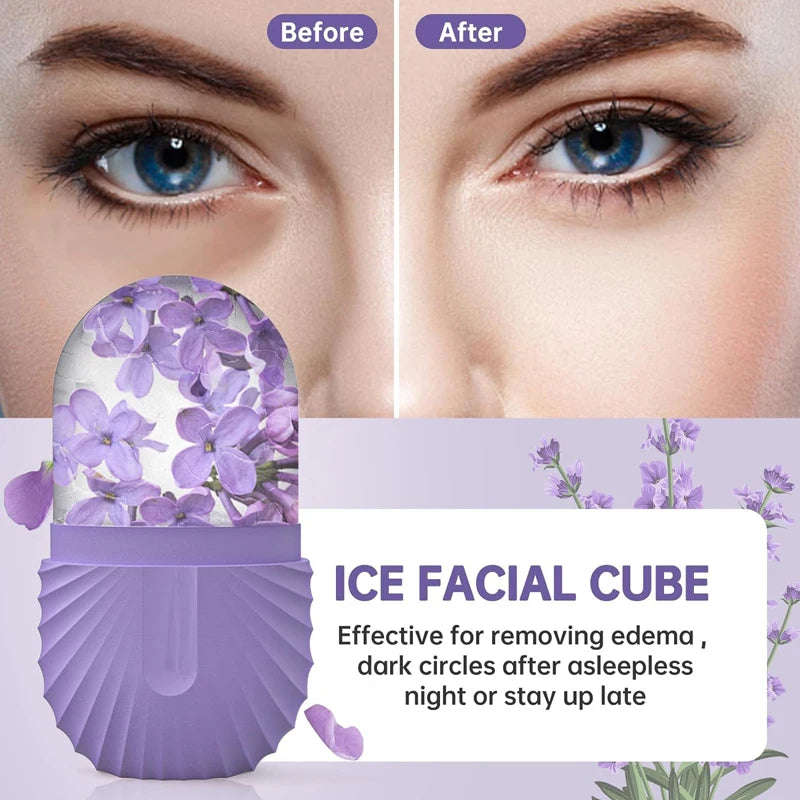 Ice Face Roller Ice Cube Beauty Massage Silicone Ice Mold For Eye Puffiness