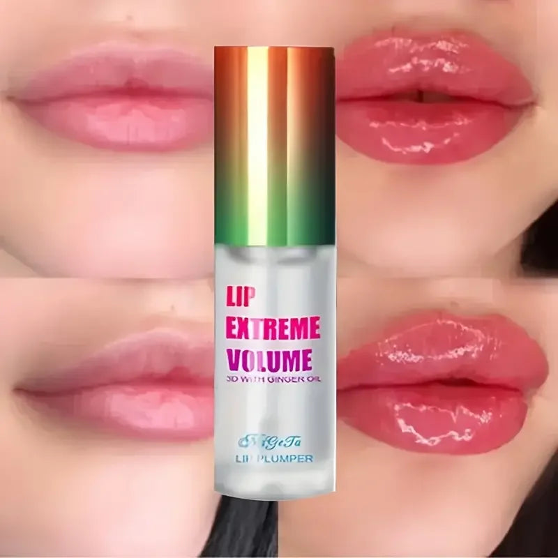 Ginger & Mint Lip Plumper Oil – Natural Hydrating Lip Gloss Serum