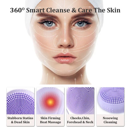 Rechargeable Sonic Facial Cleansing Brush – Waterproof Exfoliating Face Scrubber for Men & Women