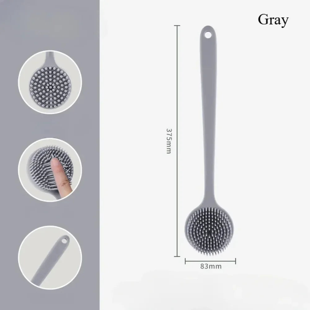 ilicone Back Scrubber with Handle – Soft Body Brush & Skin Massager for Shower Exfoliation