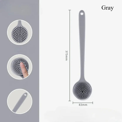ilicone Back Scrubber with Handle – Soft Body Brush & Skin Massager for Shower Exfoliation