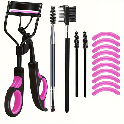 7/15pcs Eyelash Curler Set with Pads, Tweezers, Brushes & Mascara Wands for Women