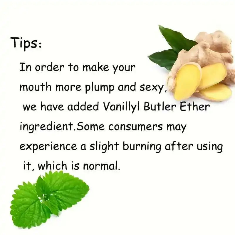 Ginger & Mint Lip Plumper Oil – Natural Hydrating Lip Gloss Serum