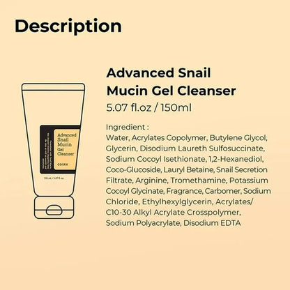 Advanced Snail 96 Mucin Power Essence/Cleanser/Cream Moisturizing Smoothing Nourishing Korean Skin Care