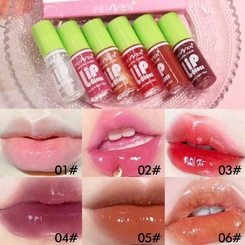 6PCS Moisturizing Lip Gloss Set – Hydrating Lip Oil, Plumper & Liquid Lipstic