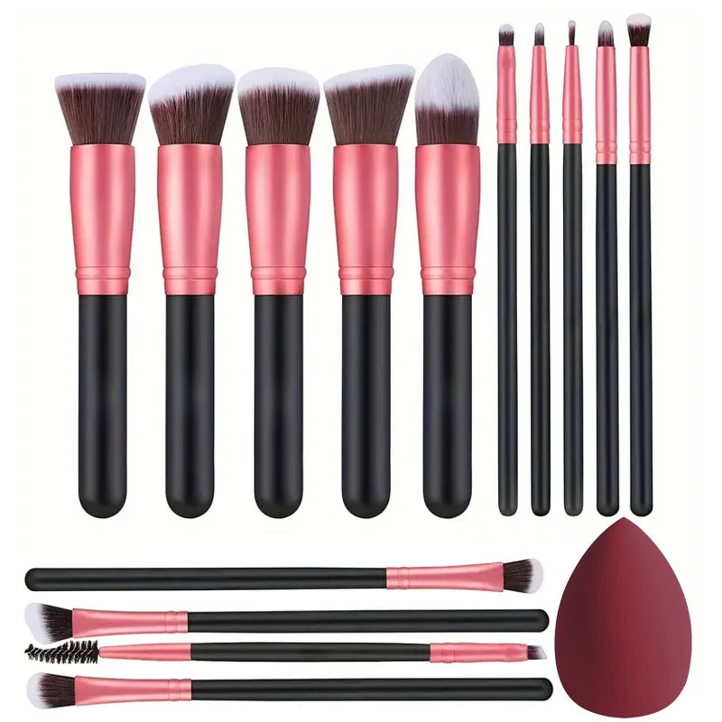 14PCS Makeup Brush Set – Soft Foundation, Powder & Eyeshadow Brushes