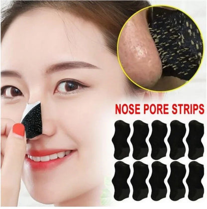 0PCS Bamboo Charcoal Blackhead Remover Nose Mask – Deep Cleansing Pore Strips