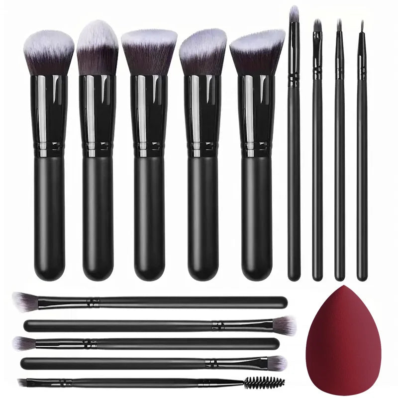 14PCS Makeup Brush Set – Soft Foundation, Powder & Eyeshadow Brushes