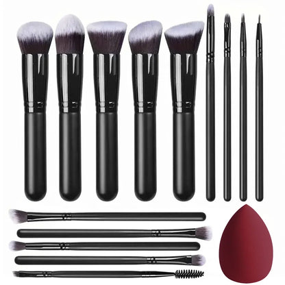 14PCS Makeup Brush Set – Soft Foundation, Powder & Eyeshadow Brushes