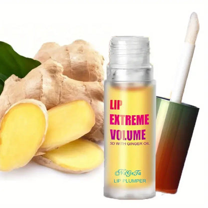 Ginger & Mint Lip Plumper Oil – Natural Hydrating Lip Gloss Serum