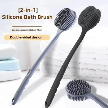 ilicone Back Scrubber with Handle – Soft Body Brush & Skin Massager for Shower Exfoliation
