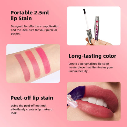 Waterproof Lip Stain – Long-Lasting Lip Pigment (2.5 ml, 3 Shades)