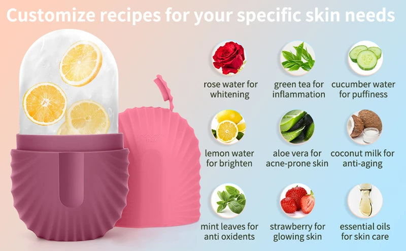 Ice Face Roller Ice Cube Beauty Massage Silicone Ice Mold For Eye Puffiness